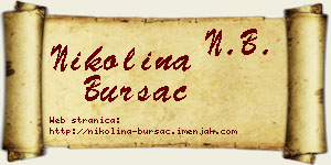 Nikolina Bursać vizit kartica